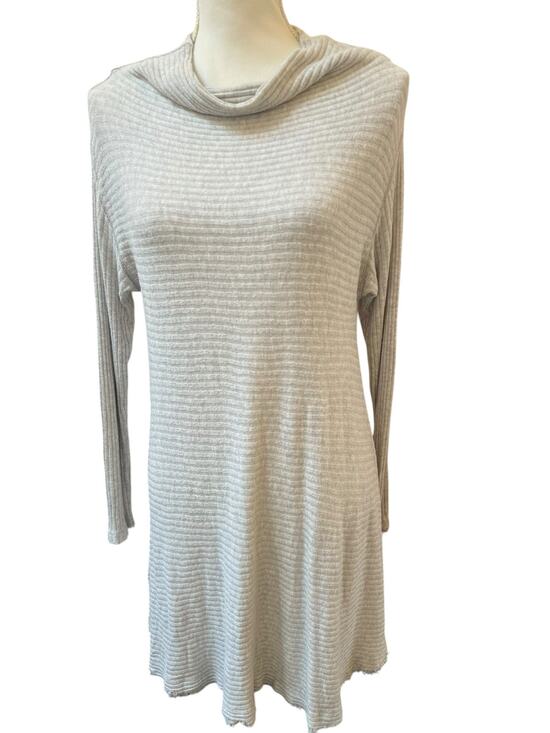 We the Free Sweaters - We The Free Small Gray Ribbed Knit Cowl Neck Tunic Dress Boho EUC